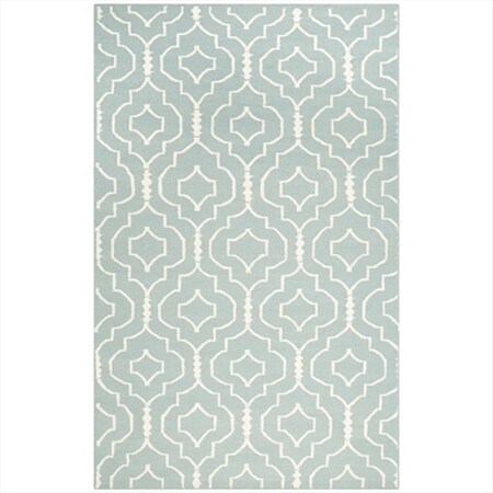 Safavieh 6 x 9 ft. Rectangle- Contemporary Dhurries Light Blue And Ivory Flatweave Rug DHU637C-6